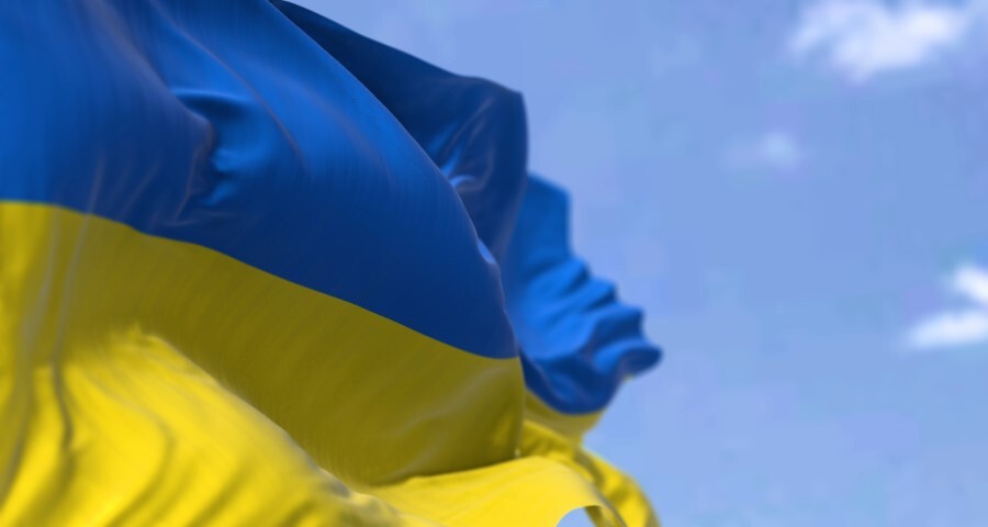 Symbolbild angelehnt an ukrainische Flagge